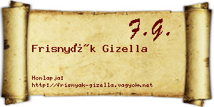 Frisnyák Gizella névjegykártya