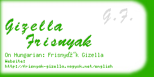 gizella frisnyak business card